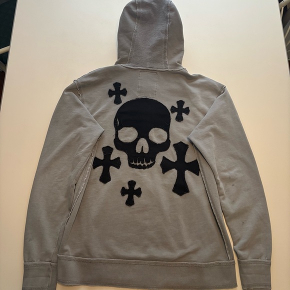 RARE OZZY OSBORNE chrome hearts style skull hoodie (distressed look) - Picture 7 of 11